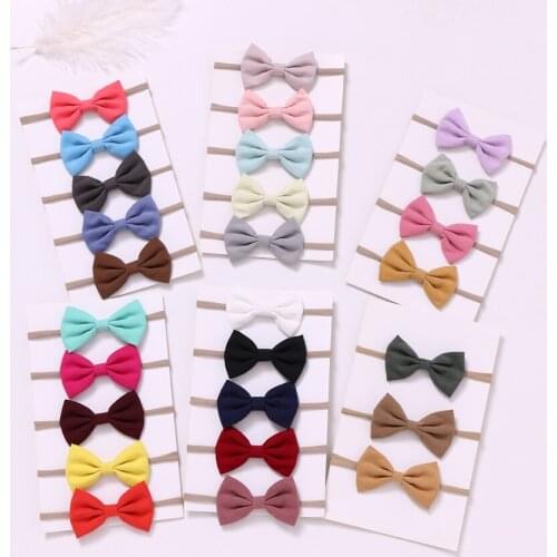 20 pcs/lot, 3.3" Fabric Bow Headband, Nylon headbands, School Girl Bows headband Baby Shower gift