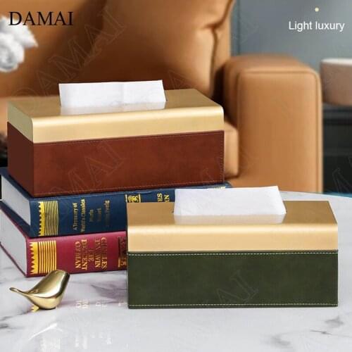Creativity Rectangle Leather Tissue Boxes Nordic Modern Living Room Desktop Paper Towel Storage Box Home Living Room Decoration