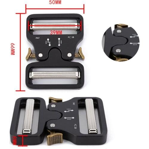 Adjustable non-sewing Metal Buckle 39mm Zinc Alloy Tactical Quick Release Belt backpack Buckle Customizable Laser Logo