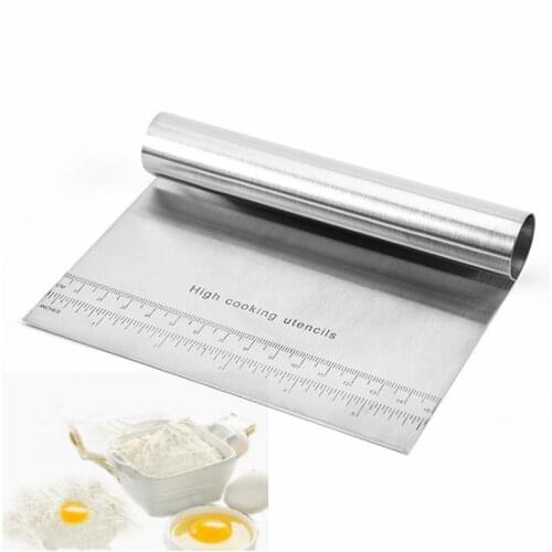 1pcs Multi-purpose Stainless Steel Scraper & Chopper Dough Scraper Pizza Dough Cutter Kitchen Tools Baking Accessories for Home