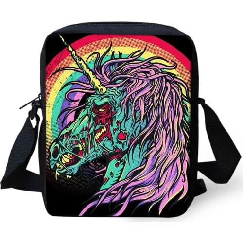 Unicorn Print Messenger Bag Lightweight Handbag Teenager Crossbody Bags Shoulder Bag Travel Bag Fashion Custom