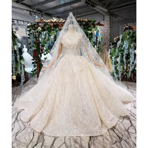 BGW HT4221 Boda Special Strapless Wedding Dress With Wedding Veil Sleeveless Sexy Princess Bridal Dresses Shiny Robe De Mariage