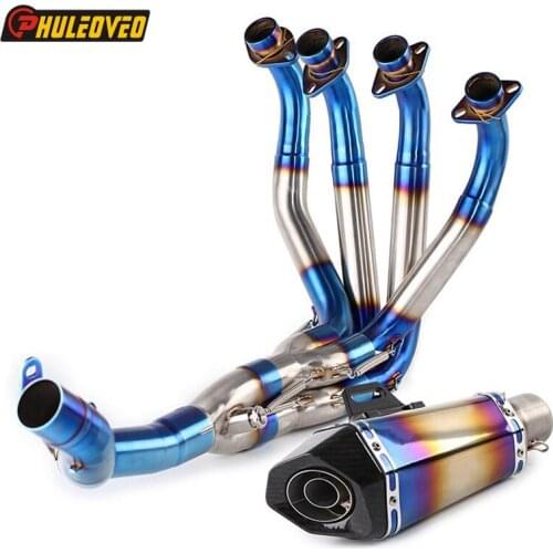 Titanium Alloy Z900 Motorcycle Exhaust Muffler Header Tube Link Pipe Motorbike Muffler Exhaust Escape Front Pipe for Z900 17-20