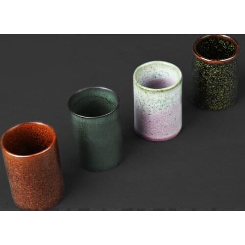 Japanese-Style Kiln Baked Retro Coarse Pottery Straight Cup Kiln Baked Handmade Pottery Kung Fu Tea Master Tea Cup 90ml