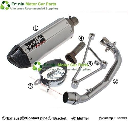 Motorcycle scooter exhaust JOG100 RSZ100 FZ100 100cc Engine Muffler Carbon Fiber End + Aluminium Alloy ,Factory Directly Sell