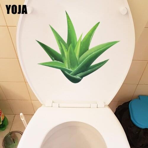 YOJA 21.2*18.1CM Fresh Aloe WC Toilet Sticker Modern Art Home Bedroom W Decor Decal T1-0972