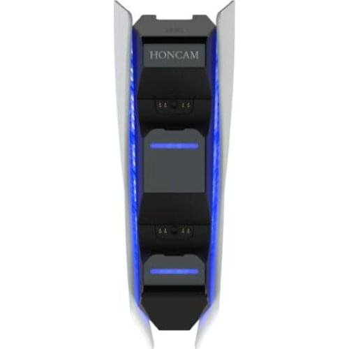 HONCAM Charging Station for PS5 Game Handle Controllers, Double Seat Chip Protection Fast Charger for PS5 Dual Charger