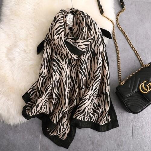 Hot 2020 Cotton Scarf Women Zebra Pattern New Polyester Viscose Ladies Scarves High Quality Soft Fashion Summer Shawls Female