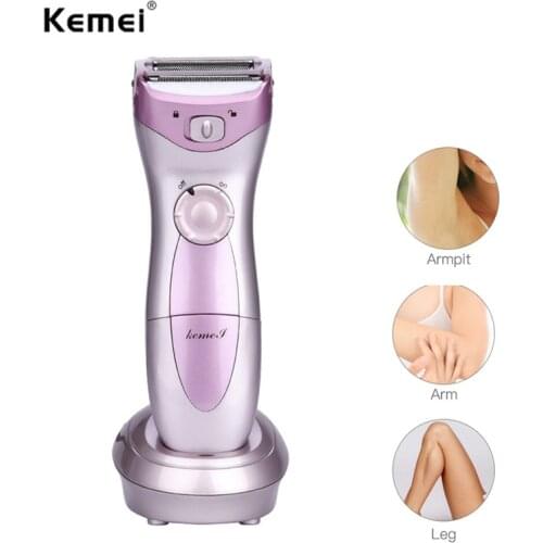 KEMEI Womens rechargeable shaving machine wholesale hair remover body wash shaving machine for Bikini line Armpit Leg Arm