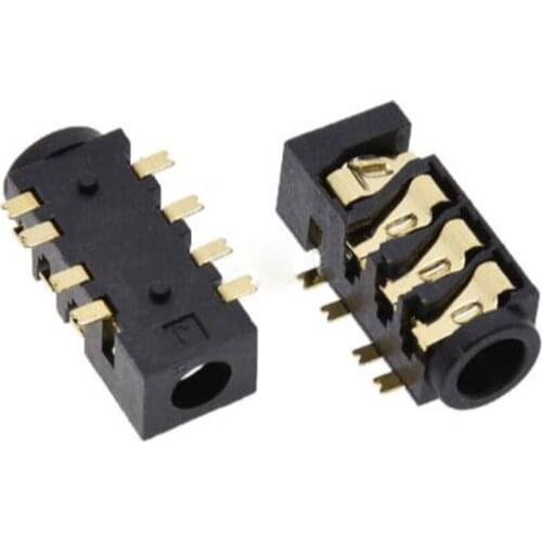 10pcs Gold plated 3.5MM headphone Jack Audio socket PJ-393 8 Feet