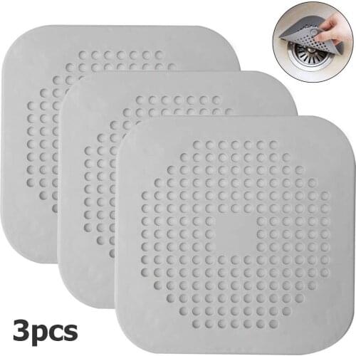 3Pcs Sink Lids Silicone Drain Filter Non-slip Floor Drain Cover for Bathroom Kitchen