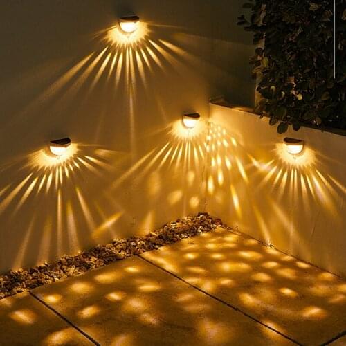 4PCS Solar LED Light Outdoor Fence Roof Up-Stair Wall Mounted Yard Lamp Solar LED Bulbs Emergency-ABUX