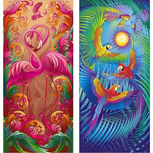 5D Diy Diamond Painting Flamingo & Parrot Full Round Diamond Embroidery Animal Home Decoration Needlework Cartoon Mosaic Crafts