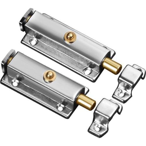 Automatic spring stainless steel surface mounted door lock door and window bathroom wooden door anti-theft door lock