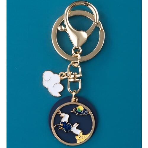 Cartoon Hand Dripping Oil Diy Antique Style Keychain Kawaii Rabbit Alloy Pendant Car Bag Keyring Key Chains Lovers Best Gift