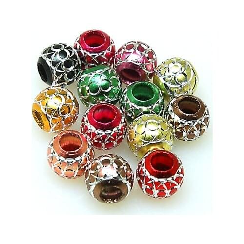 Beads,Loose beads,12mm Round Aluminium Beads,colorful beads with carving, sold of 200pcs