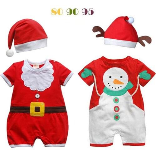 Baby Style 100% Cotton Short Sleeve Rompers Classic Christmas Pattern Baby Boy Girl Clothes Toddler Jumpsuits For Kids HB073