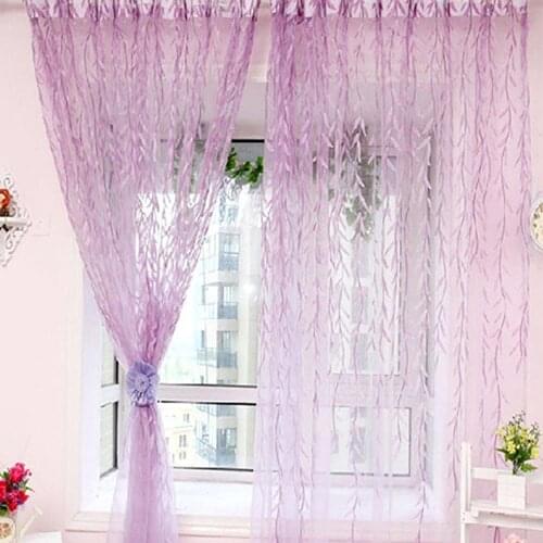Home Tree Glass Yarn Willow Curtain Tulle Curtains Voile Sheer Curtain Tulle Room Decor Curtain Sheer Panel Drapes