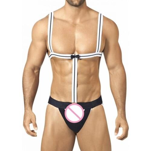 Exotic sexy thongs for man bow tie t-back