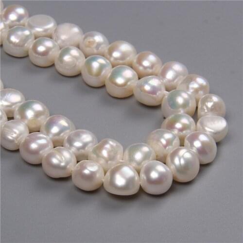 Elegant White Baroque Natural Freshwater Pearls Beads Loose Round Pearl Bead For Women Jewelry Making DIY Bracelet Necklace 14