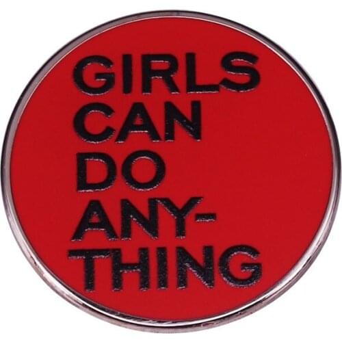 Girls Can Do Anything Badge Feminism Enamel Pins Lapel Brooch Jewelry