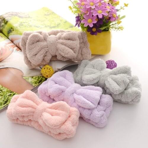 Flannel Coral Fleece Hairbow Cross Headband For Wash Face Makeup Lady Cosmetic Hairband Elastic Soft Turban Hair Accessories