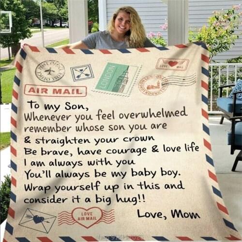 Fleece Blanket to My Daughter Son Wife Letter Printed Quilts Air Mail Blankets Positive Encourage and Love N25 20 Dropship