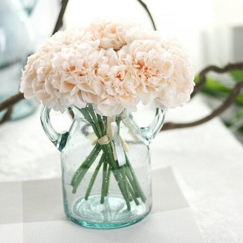 Artificial Fake Peony Flowers Floral Wedding Silk Bouquet Bridal Hydrangea Decor For Party Art Hall Office Home Garden Decor