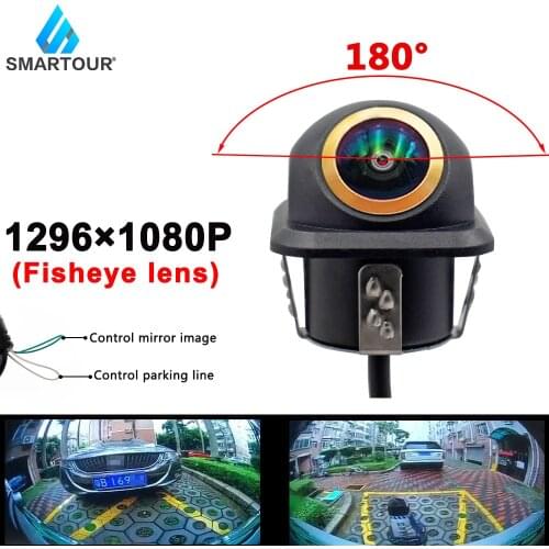 Smartour AHD 180 degree Fisheye Lens Car Rear Side front View Camera Wide Angle Reversing Backup Camera Night Vision Waterproof