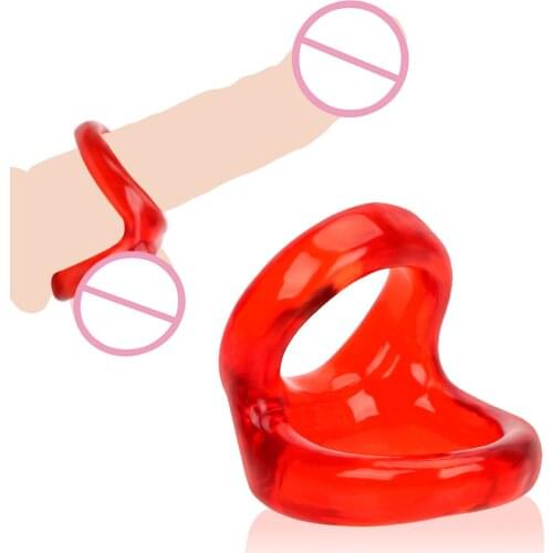Penis Ring Men Masturbator Cock Ring Couple Lover Sex Toys Time Delay Ejaculation Soft Silicone Dual Ring Adult Product
