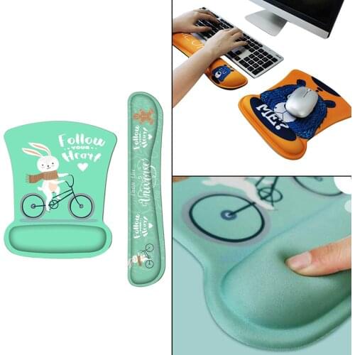 Mouse Mat Mouse Wrist Rest Support Set for Easy Typing Computer Games Mouse Mice Pad for Computer Laptop Animal Theme