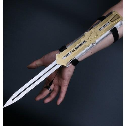 Metal Blade Hidden Blade Sleeve Sword Action Figure Hidden Blade Stainless Steel Weapon Sleeve Sword Can Pop Up Kids Toys
