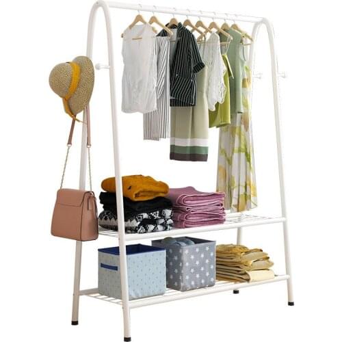 Multifunctional storage coat rack, bedroom living room simple and economical small apartment storage space-saving clothes hanger