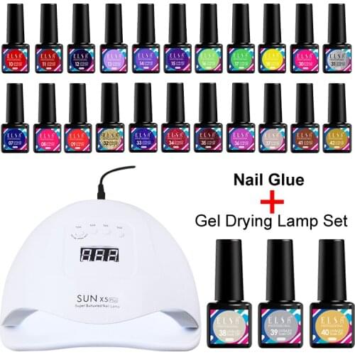 Nail Glue Set With Drying Lamp Acrylic Gel Poly Nail Gel Set Extension With Uv/Led Lamp Nail Drying And Gel Polishing Nail Set
