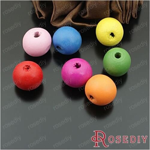 Wholesale 20mm -Multi Size optional- Random Mix Colors Ball Wood Eco-friendly Beads Diy Jewelry Findings Accessories (JM5203)