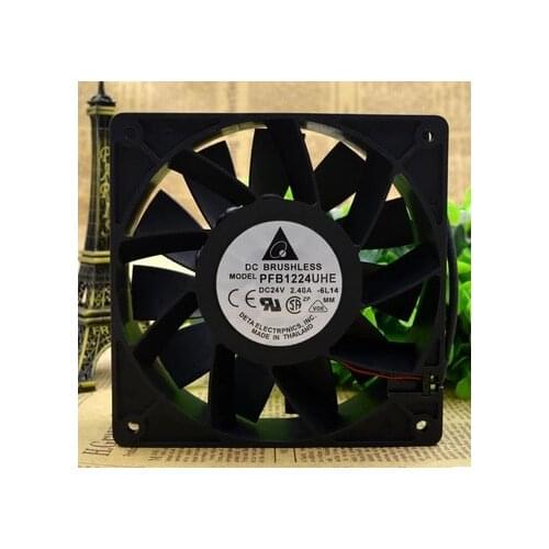 The original FOR Delta PFB1224UHE 12CM 24V 2.40A three-wire violent frequency converter radiator fan