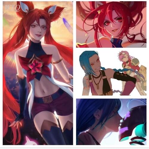 League of Legends Star Guardian Jinx Game Posters Anime Posters Canvas Painting Home Decor Wall Art Photos for Childrens Room