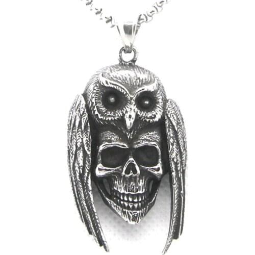 Support Dropship New Design Skull Owl Pendant 316L Stainless Steel Jewelry Cool Death Skull Pendant