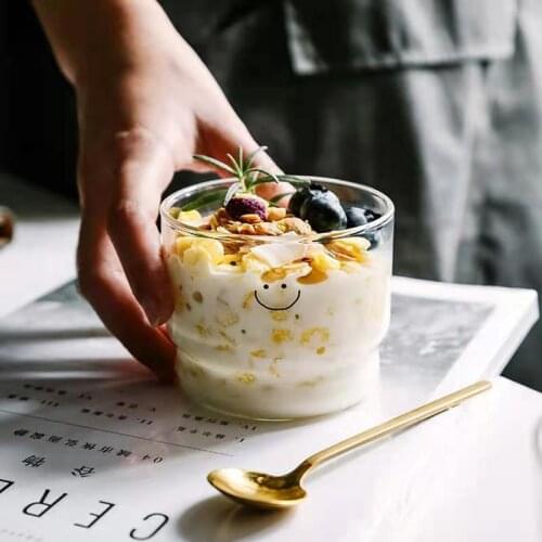 Transparent Cup Mug Cute Glass Bottle Glass Korean Ins Drinking Glasses Juice Coffee Milk Mugs Drinkware Gift