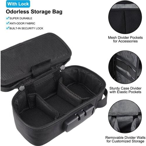 Smell Proof Bag With Lock Odorless Stash Storage Case Smoking Accessories Set Container Anti-odor Medicine Bag For Home Travel