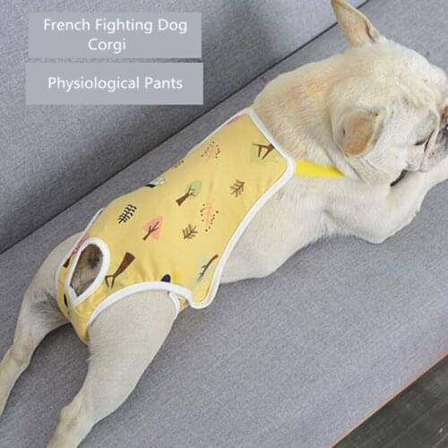 New Cartoon Dog Physiological Pants Diaper Print Cotton Dog Shorts for French Bulldog Underwear Sanitary Panties Shorts Soft