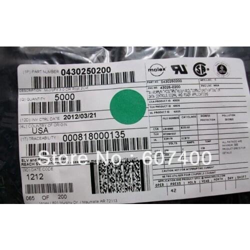 0430250200 CONN RECEPT 2POS 3MM VERT DUAL 43025-0200 Connectors terminals housings 100% new and original parts