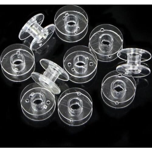 10PCS 10*21mm Thread Bobbin Plastic Transparent Empty Coils For Brother Janome Singer Linen Spool Craft Storage Holder L*5