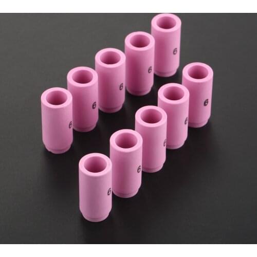 10PCS 13N10 (#6) TIG Welding Ceramic Cup Nozzle TIG Fits Collet Body TIG Alumina Ceramic Cup 13N10