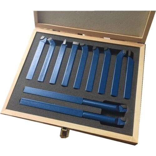 11PCS 8mm Carbide CNC Lathe Tools Mayitr Carbide Brazed Tipped Cutter Tool Bit Cutting Set Kits Welding Turning Tool Holder