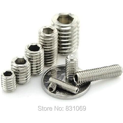 300pcs/Lot Metric Thread M3x12mm Stainless Steel Hex Socket Set Grub Screw Flat Head Brand New