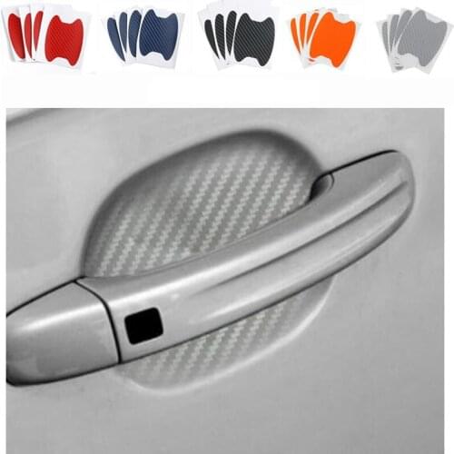 4Pcs/set Auto Door Handle Scratch Protector Car Sticker Door Bowl Protection Film Carbon Fiber Car Styling Body Decoration