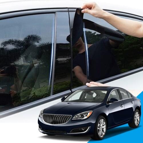 6pcs Car Styling Car Window Pillar Trim Sticker Middle BC Column Stickers External Auto Accessories For Opel Insignia 2017-2020