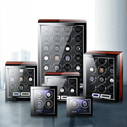 New Version Automatic Watch Winders 2/4/6/9/12/24 Mabuchi Motor LCD Touch Screen Watches Box Remontoir Montre