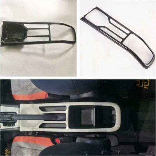 Car Gear shift water cup holder panel Cover trim Sticker For HONDA FIT 2020 2021 Carbon Fiber ABS Car Styling